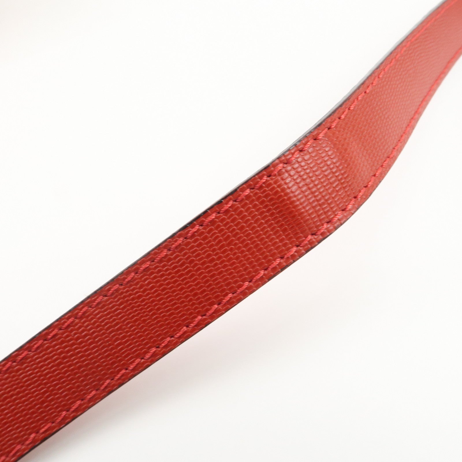 CELINE Logo Leather 2Way Bag Hand Bag Shoulder Bag Red Gold