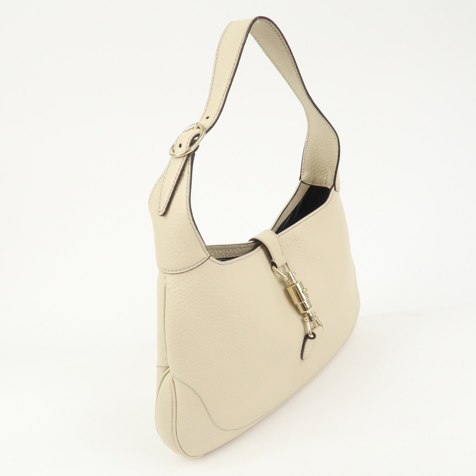 GUCCI New Jackie Leather Shoulder Bag Hand Bag Ivory 137335