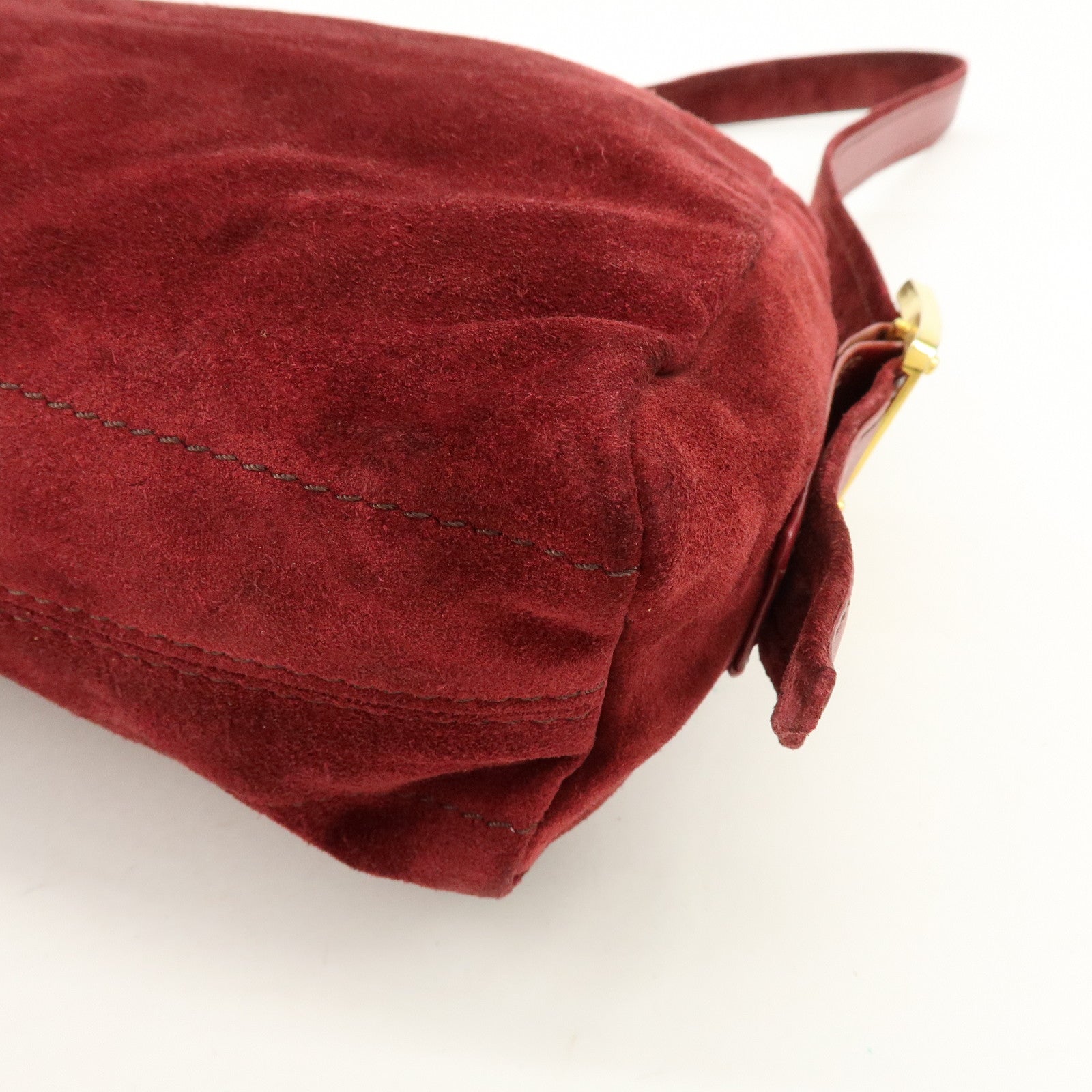 LOEWE Anagram Suede Shoulder Bag Crossbody Bag Bordeaux