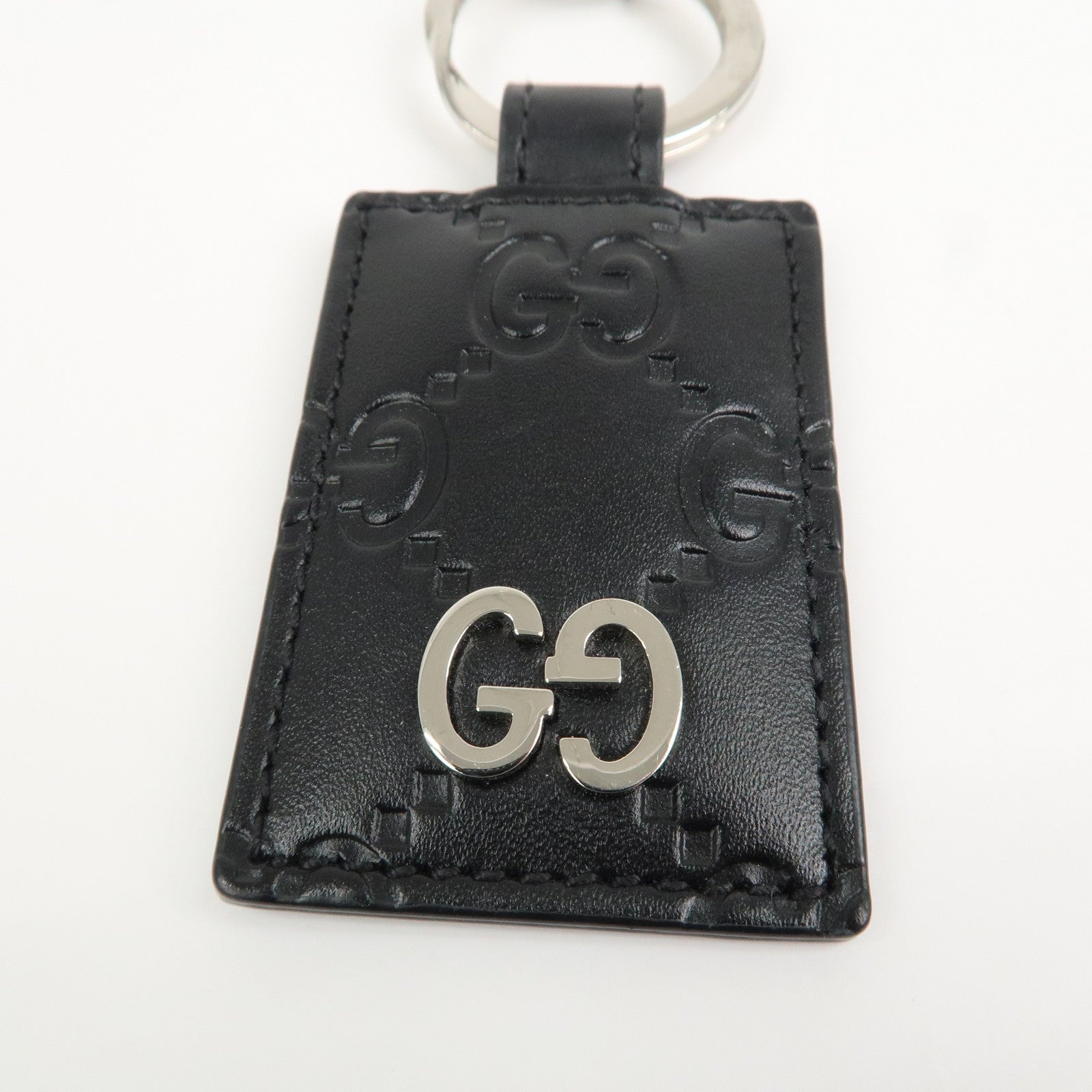 GUCCI Guccissima Dorian Leather Bag Key charm Black 479136