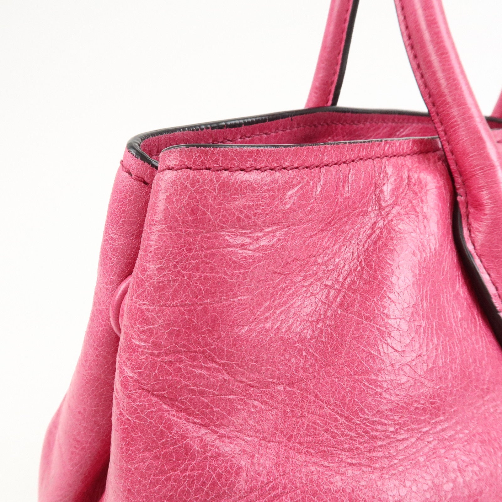 MIU MIU Logo 2Way Bag Hand Bag Shoulder Bag Pink