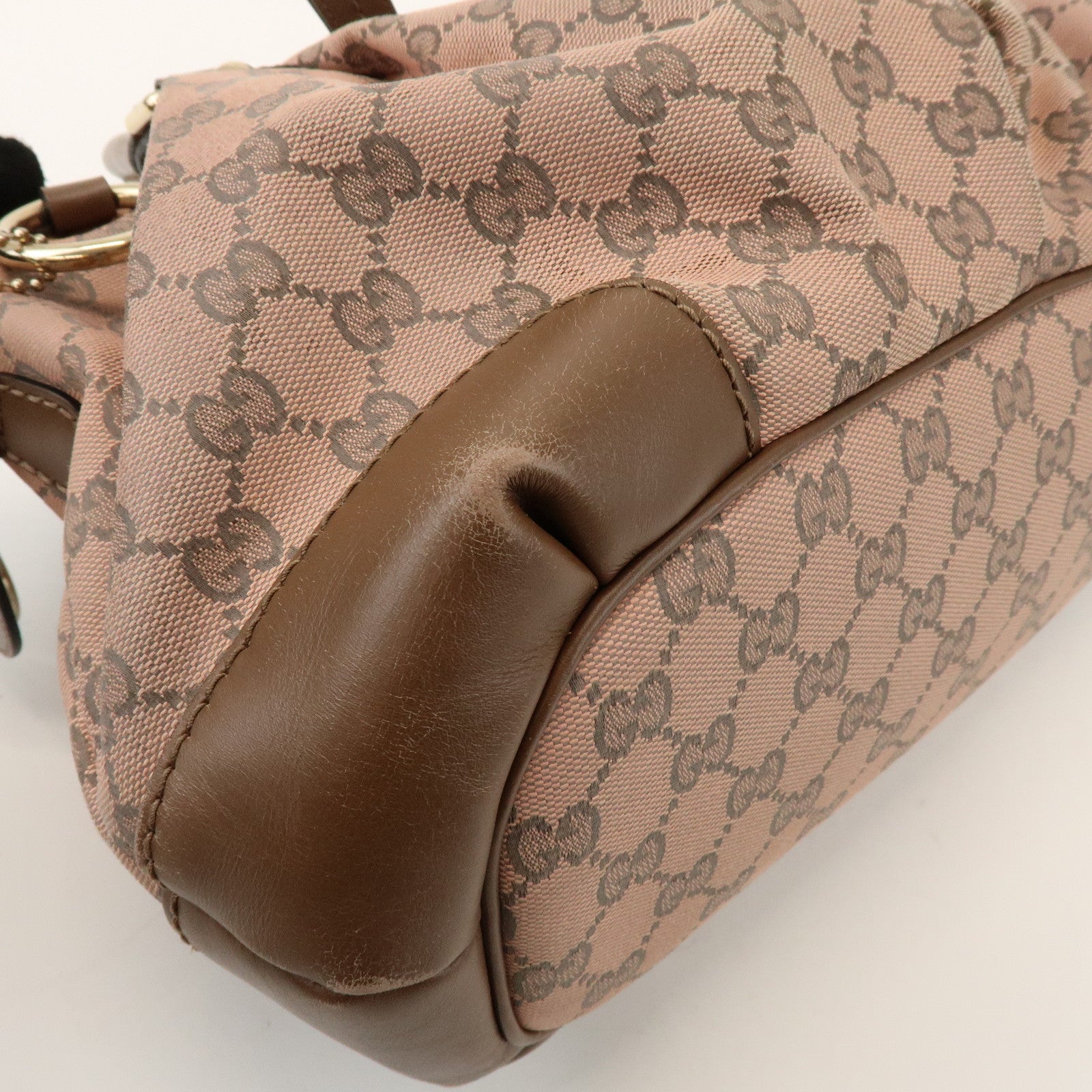 GUCCI Sukey Interlocking G GG Canvas Leather 2Way Bag Pink 247902