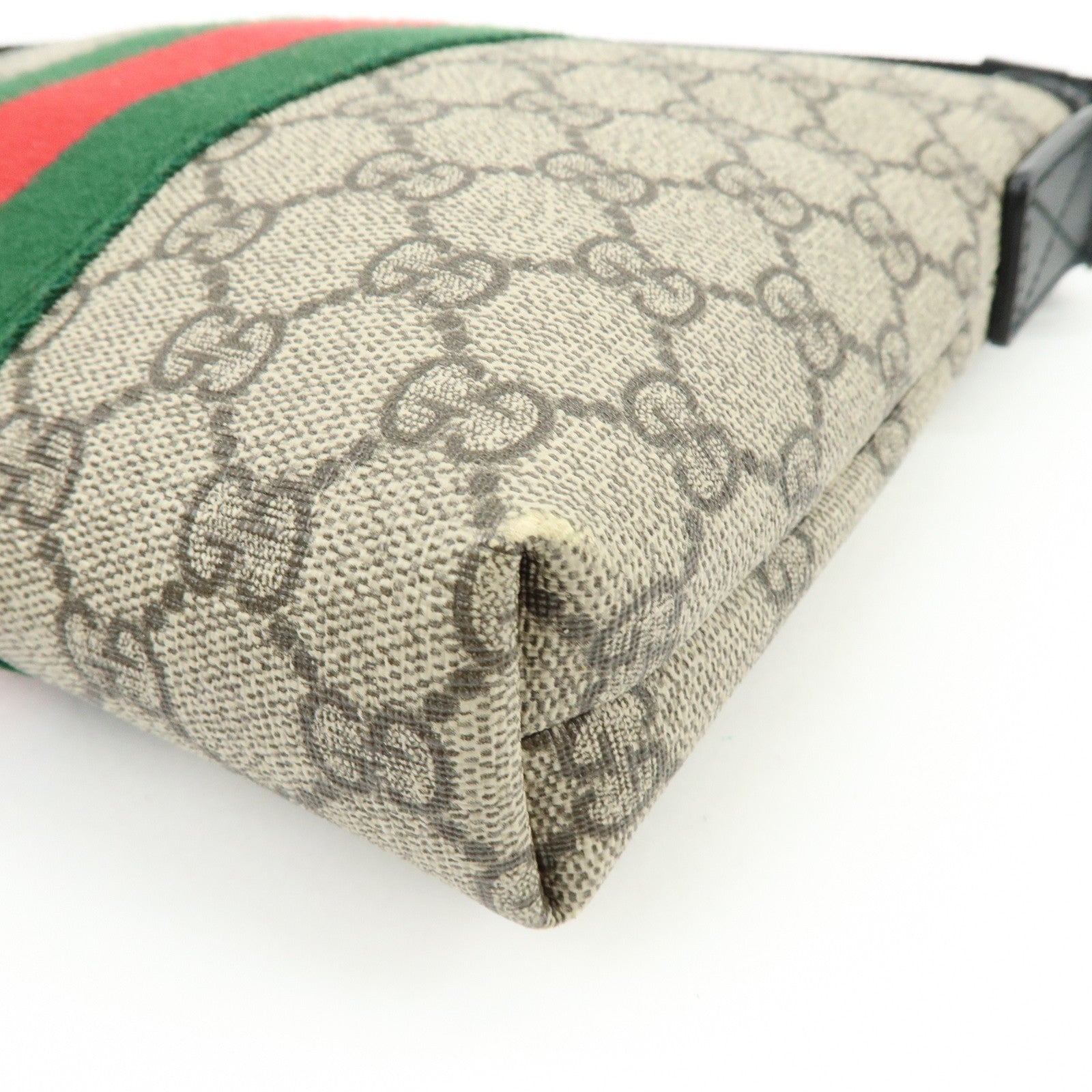 GUCCI Sherry GG Supreme Leather Shoulder Crossbody Bag Beige 471454