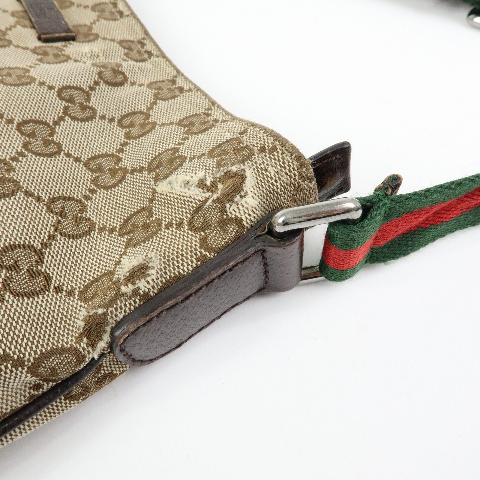 GUCCI Sherry GG Canvas Leather Shoulder Crossbody Bag Beige 189749