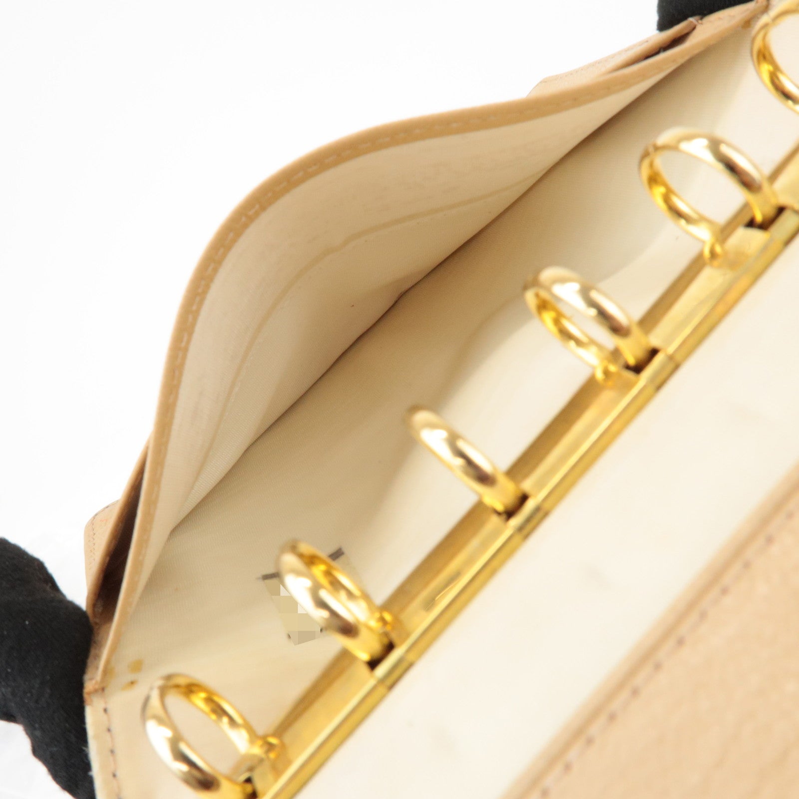 CHANEL COCO Mark Calf Leather Agenda Cover Planner Cover Beige