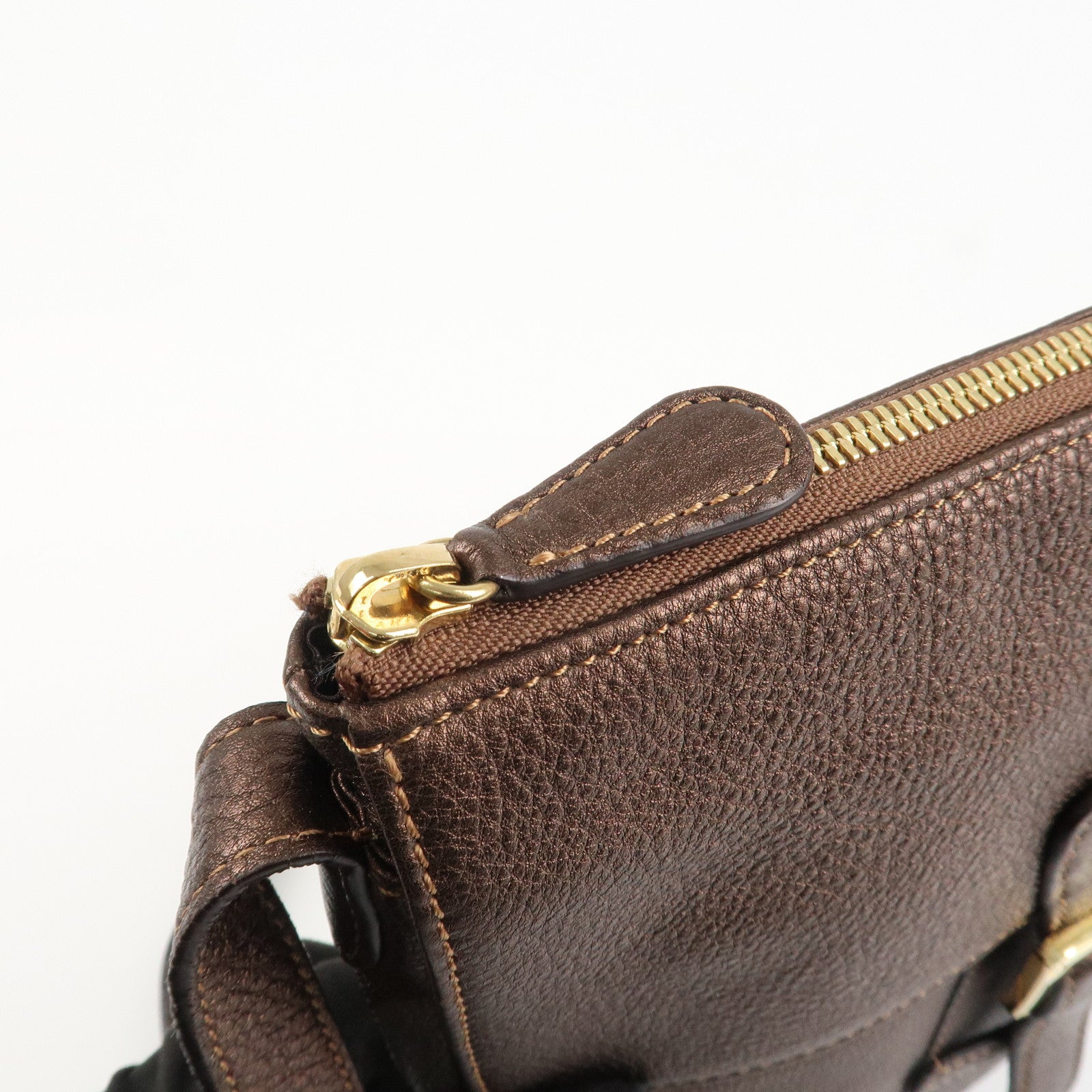 LOEWE Senda Leather Shoulder Bag Shoulder Bag Crossbody Bag Brown Used