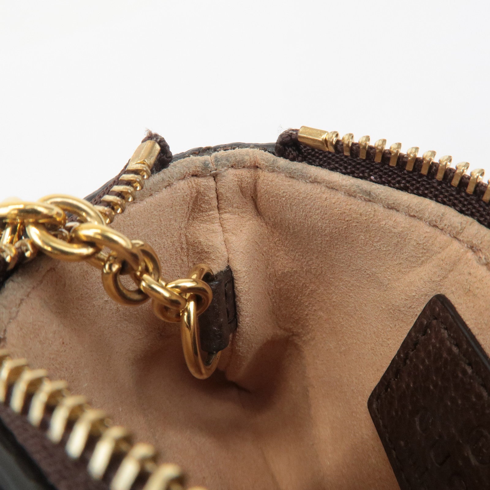 GUCCI Ophidia Sherry GG Supreme Leather Coin Case Key Pouch 671722 Used