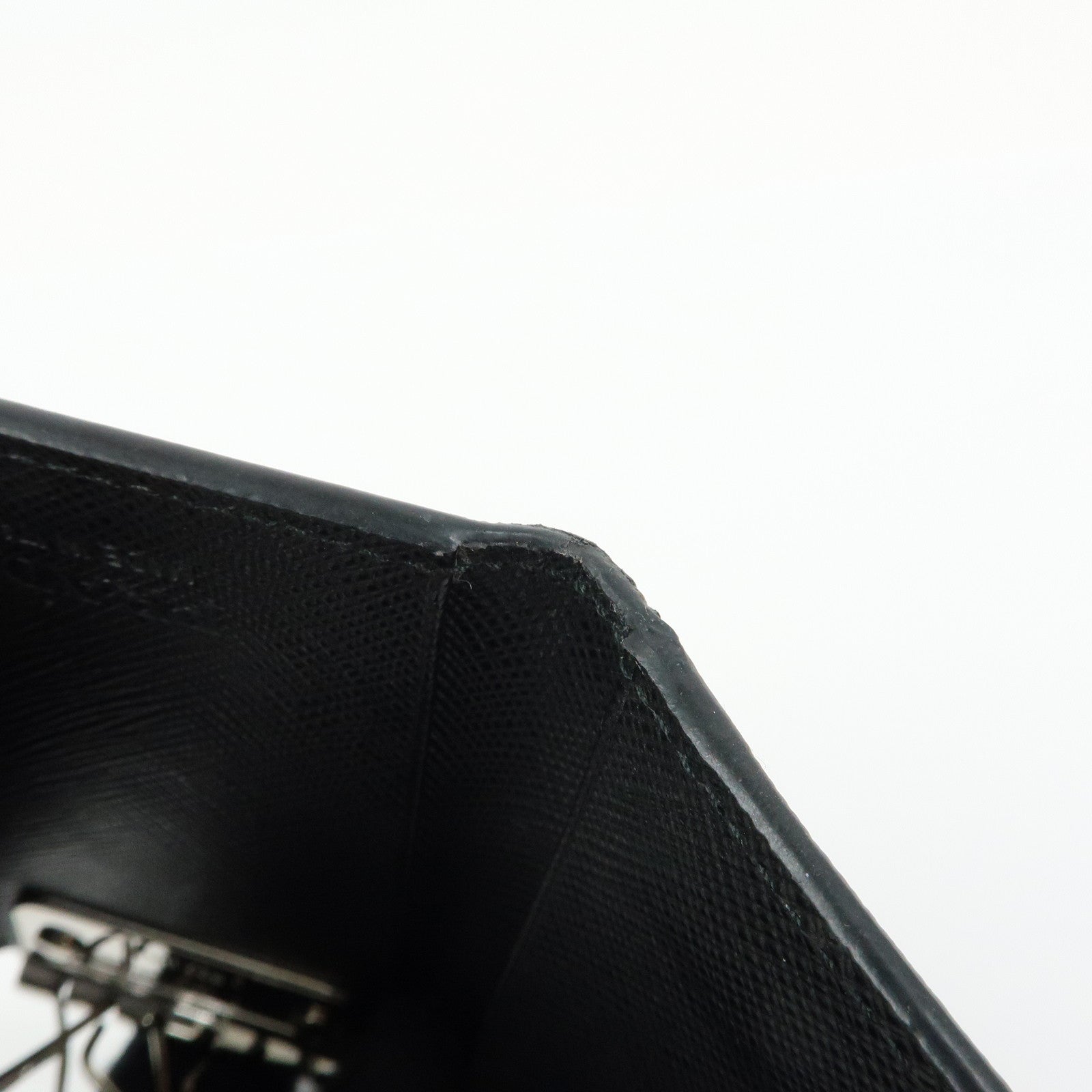 PRADA Saffiano Leather 6 Ring Key Case Key Holder Black 2PG222