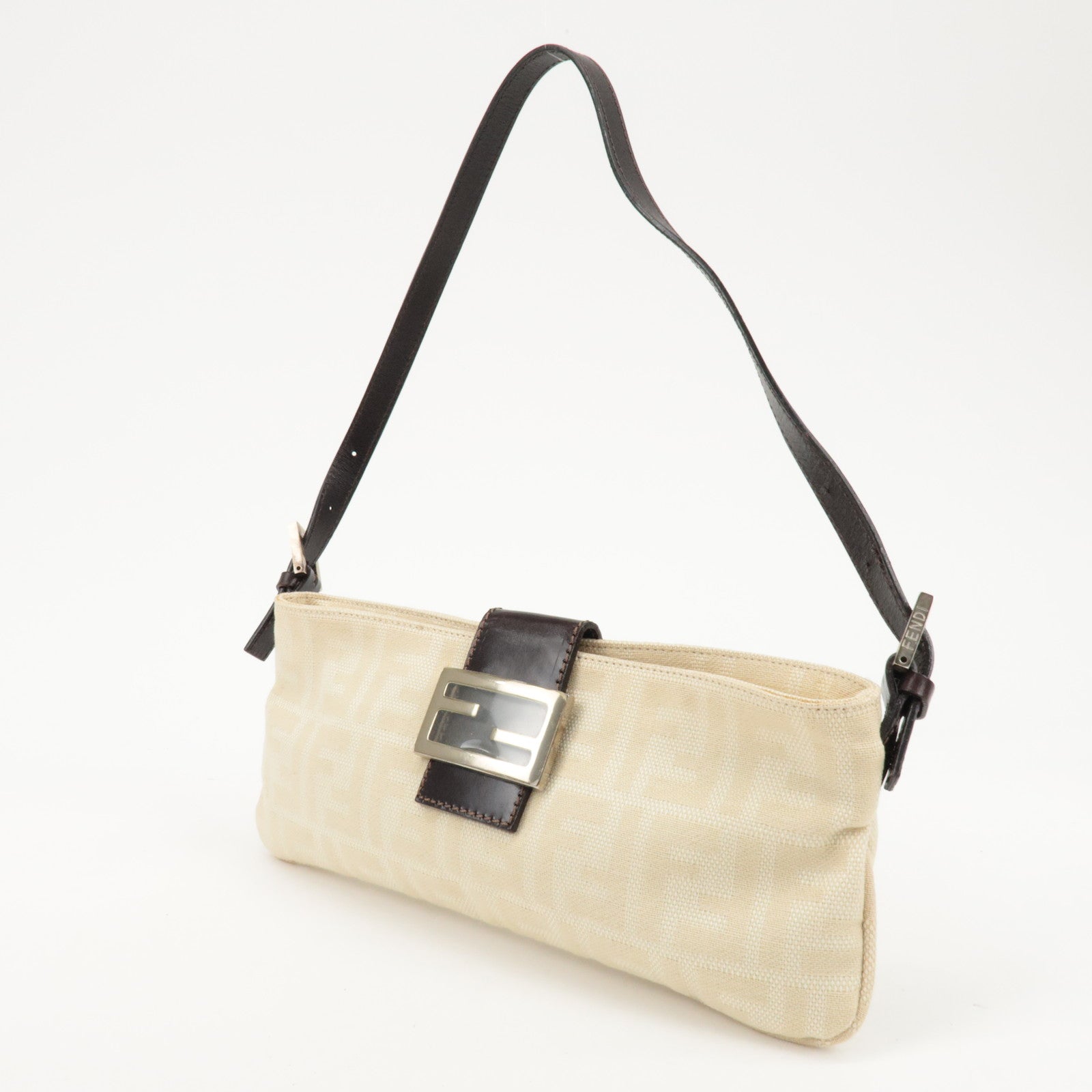 FENDI Zucca Waist Pouch Crossbody Bag Beige Brown 26685 Used