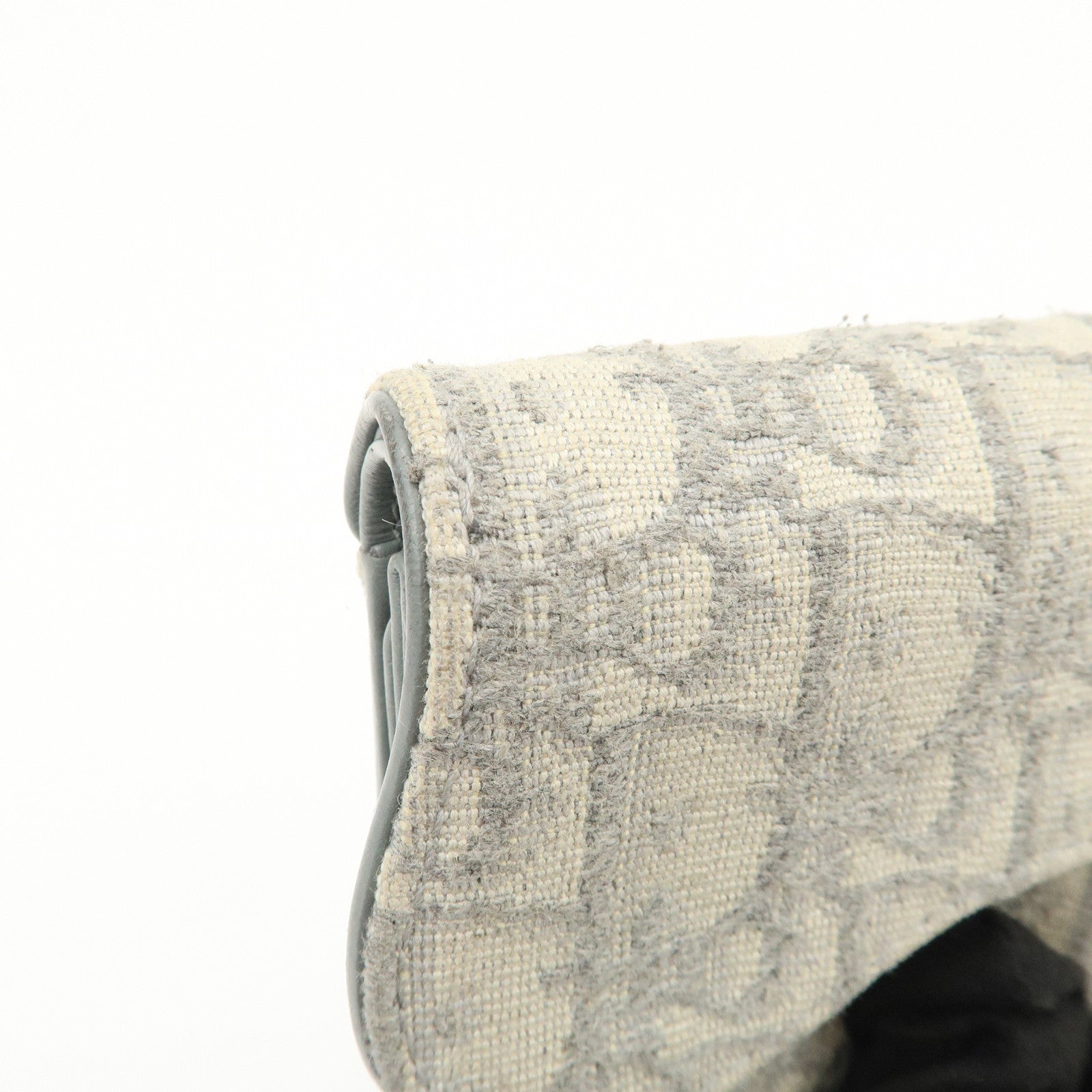 Christian Dior Oblique Jacquard Saddle Lotus Wallet Gray