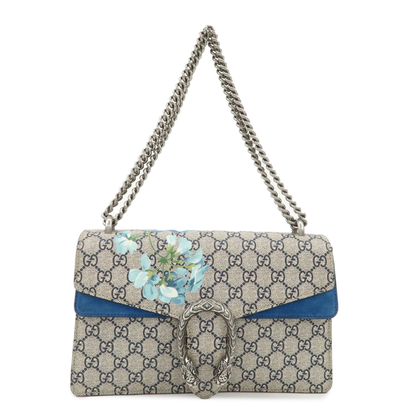 GUCCI Dionysus GG Supreme Medium Suede Chain Shoulder Bag 400249 Used