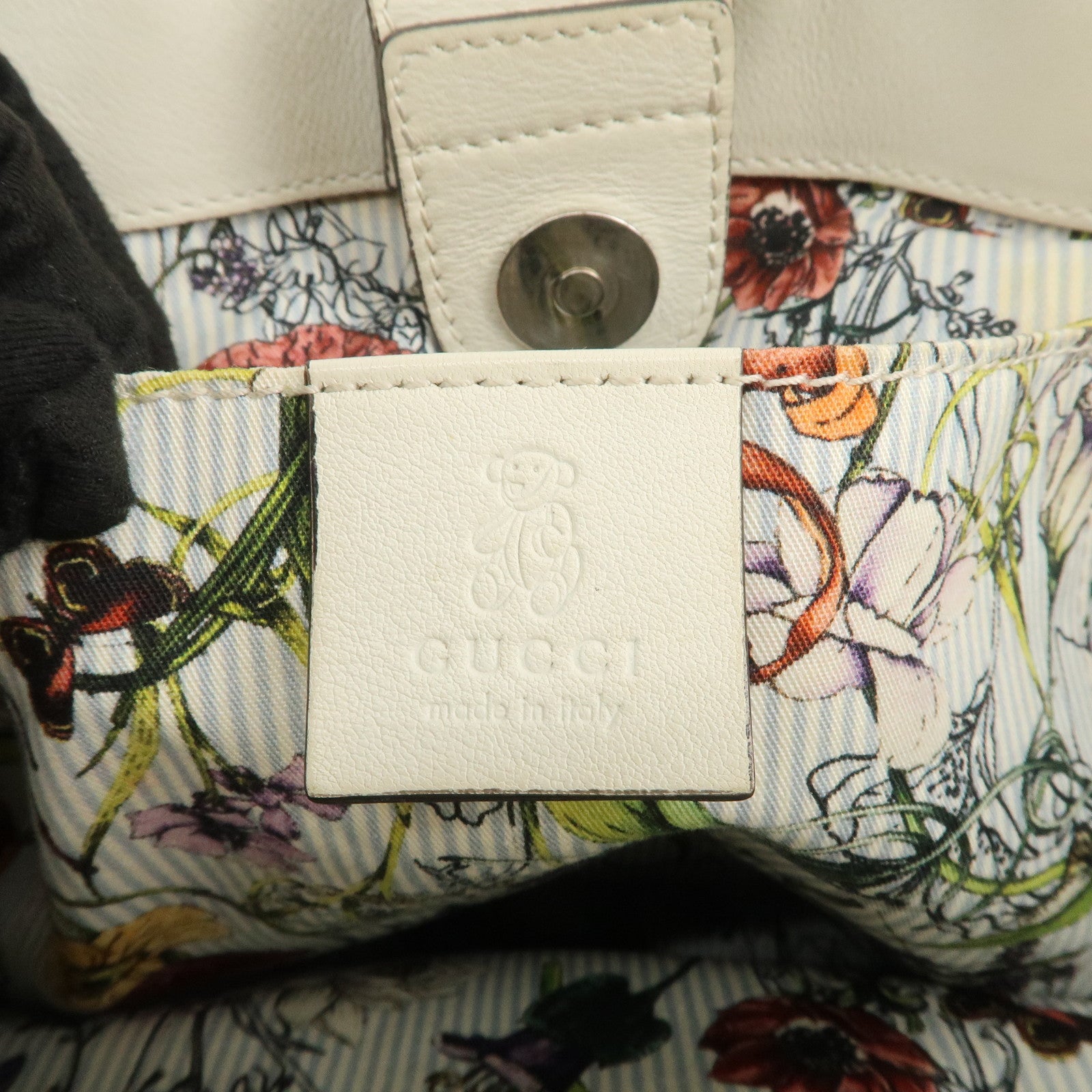 GUCCI Childrens Bamboo Raffia Leather Hand Bag Mini Tote Bag 311175