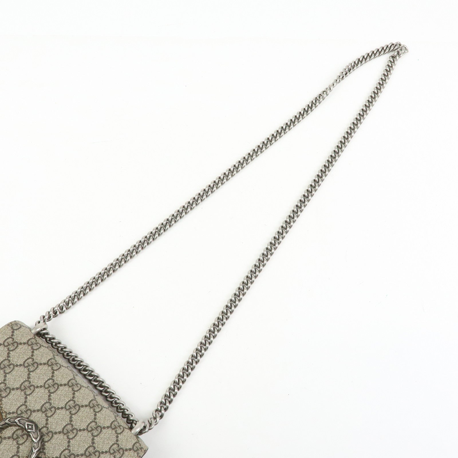 GUCCI Dionysus GG Supreme Suede Shoulder Bag Beige Brown 421970