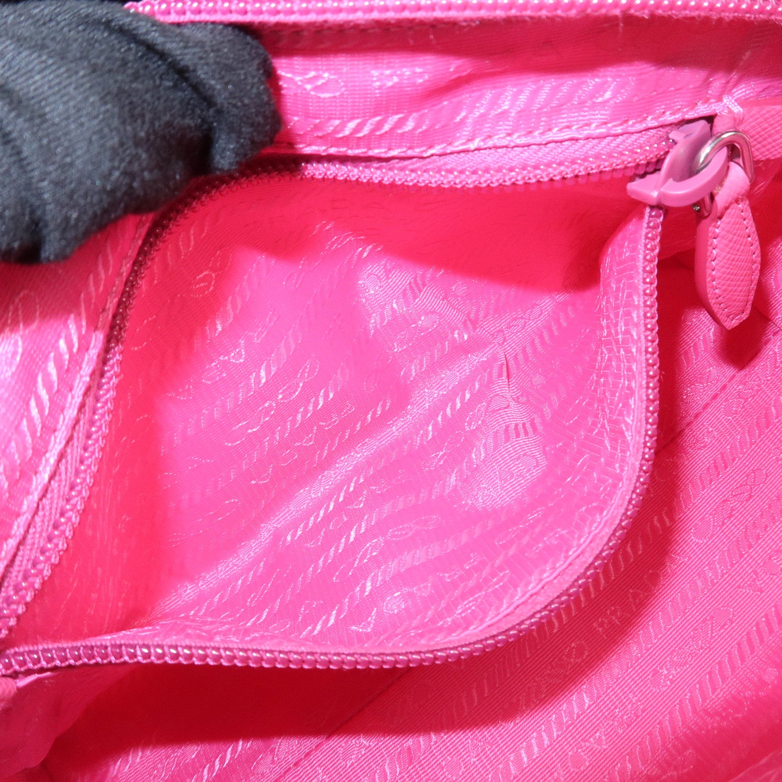 PRADA Triangle Logo Nylon Leather Cosmetic Pouch Pink 1NE693