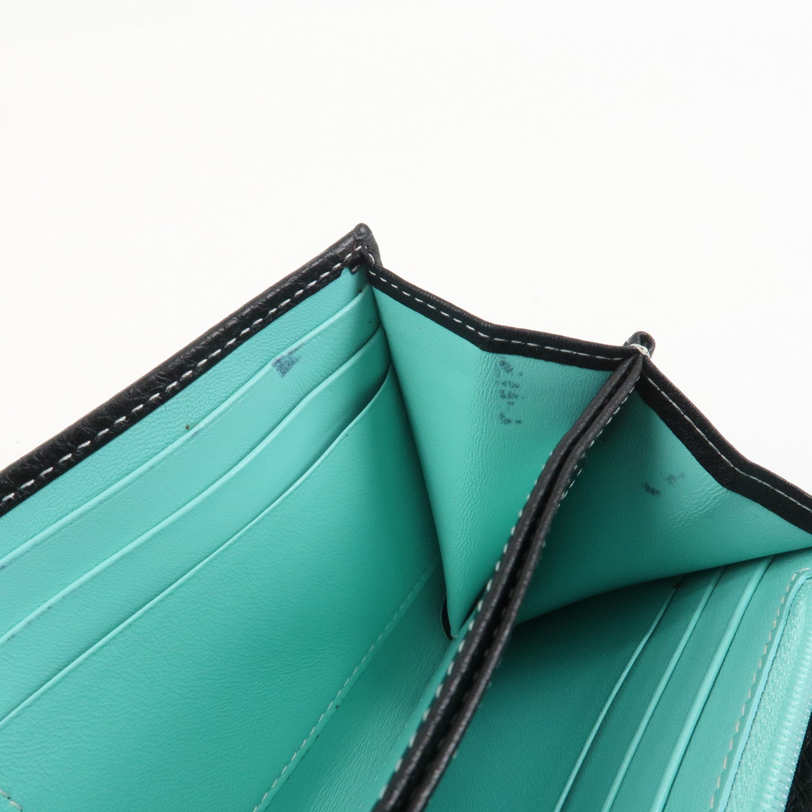 Tiffany & Co Leather Chain Long Wallet Shoulder Bag Black