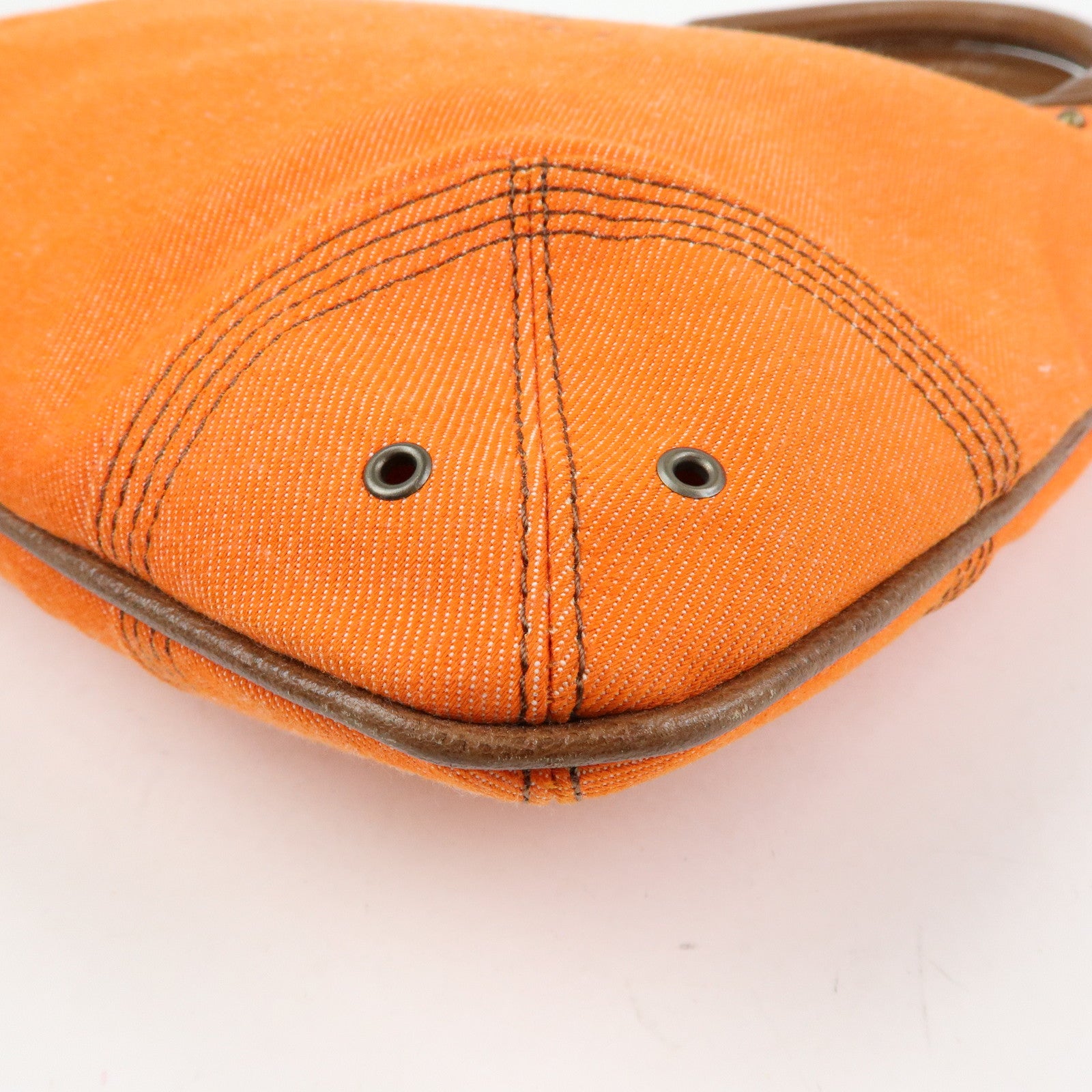 BURBERRY Blue Label Canvas Leather Tote Bag Shoulder Bag Orange