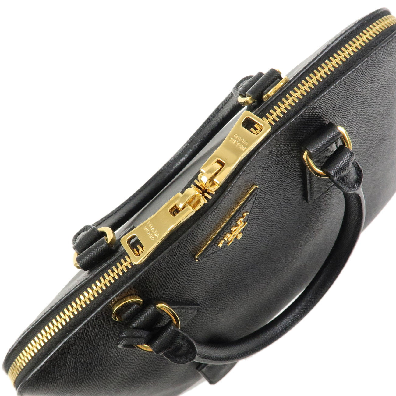 PRADA Promenade Medium Saffiano Leather 2Way Bag Black 1BA002