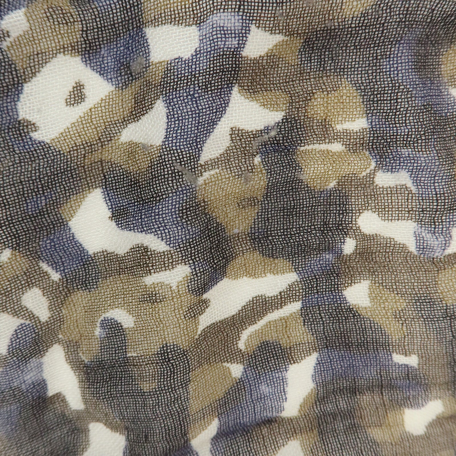 Louis Vuitton Cashmere Silk Scarf Shawl Camouflage Khaki M75136