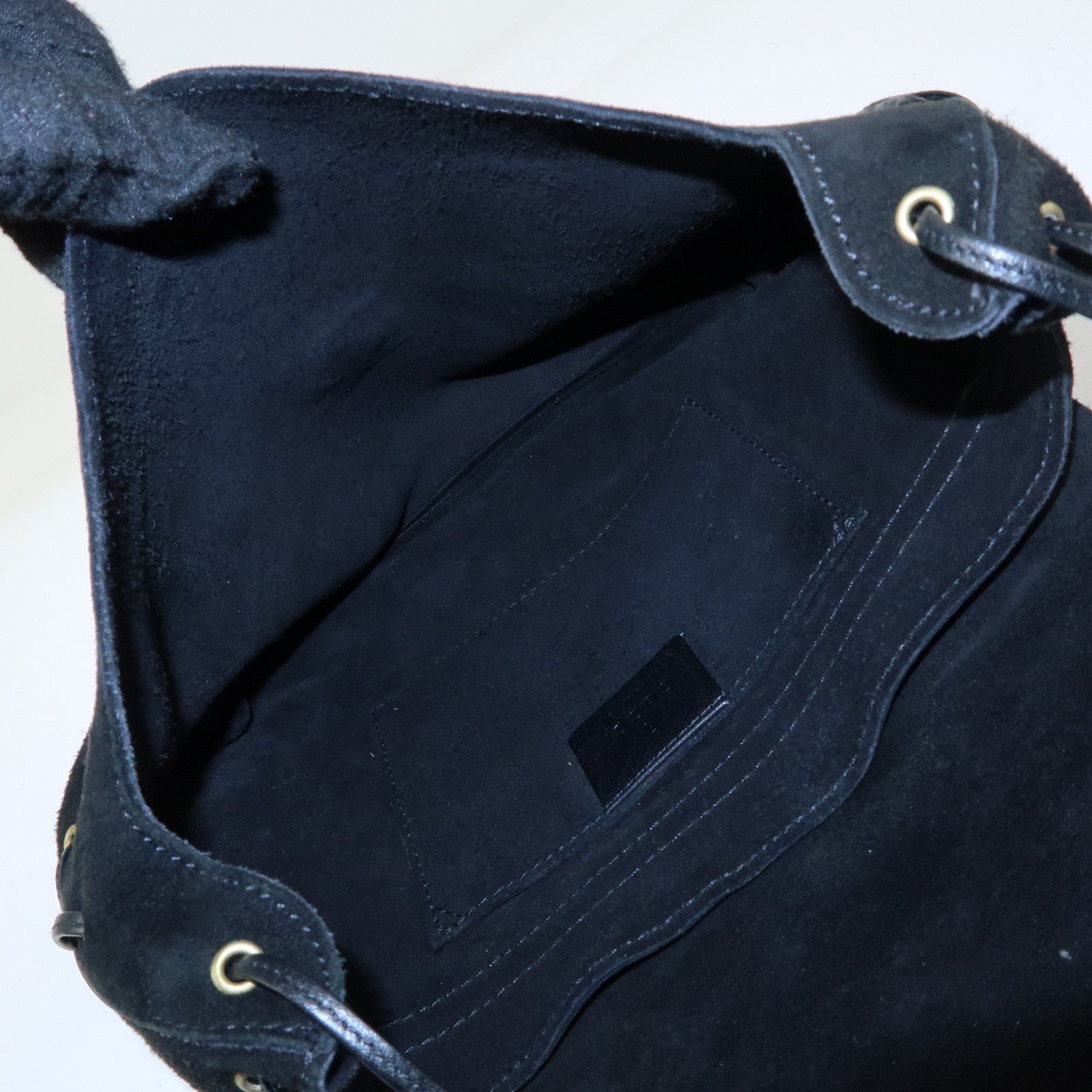 GUCCI Heart Suede Leather Shoulder Bag Crossbody Bag Black 95107