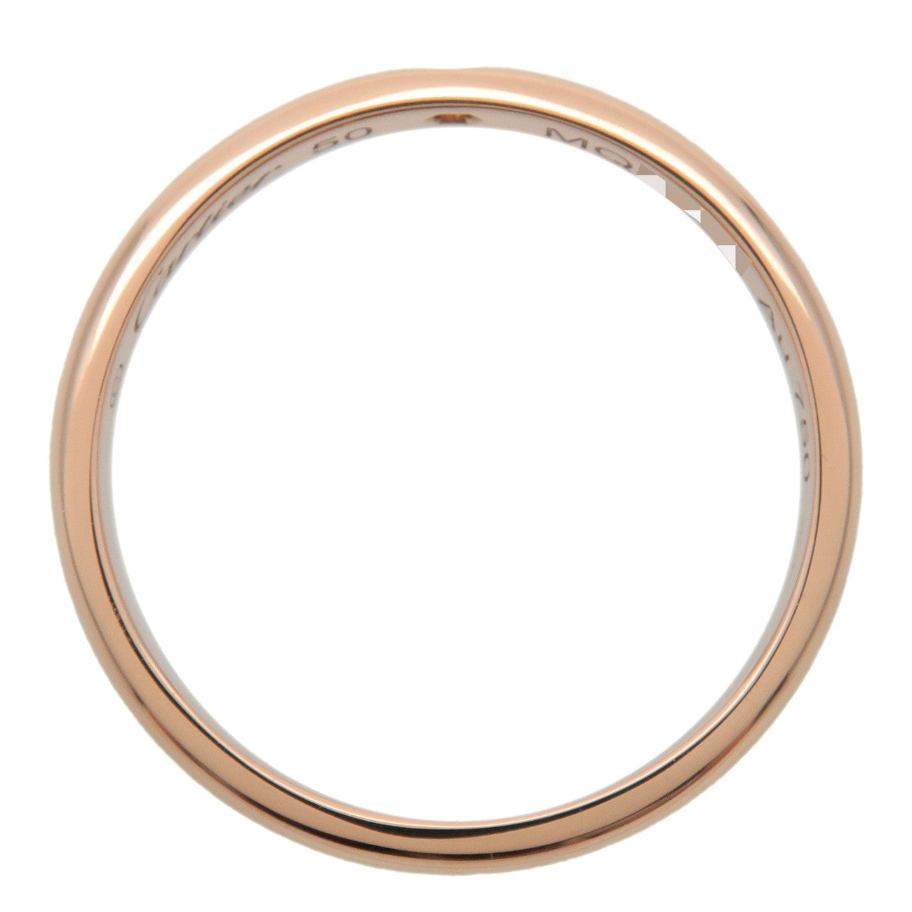 Cartier Diamond 750PG 1895 Wedding Ring #50 US5 Rose Gold