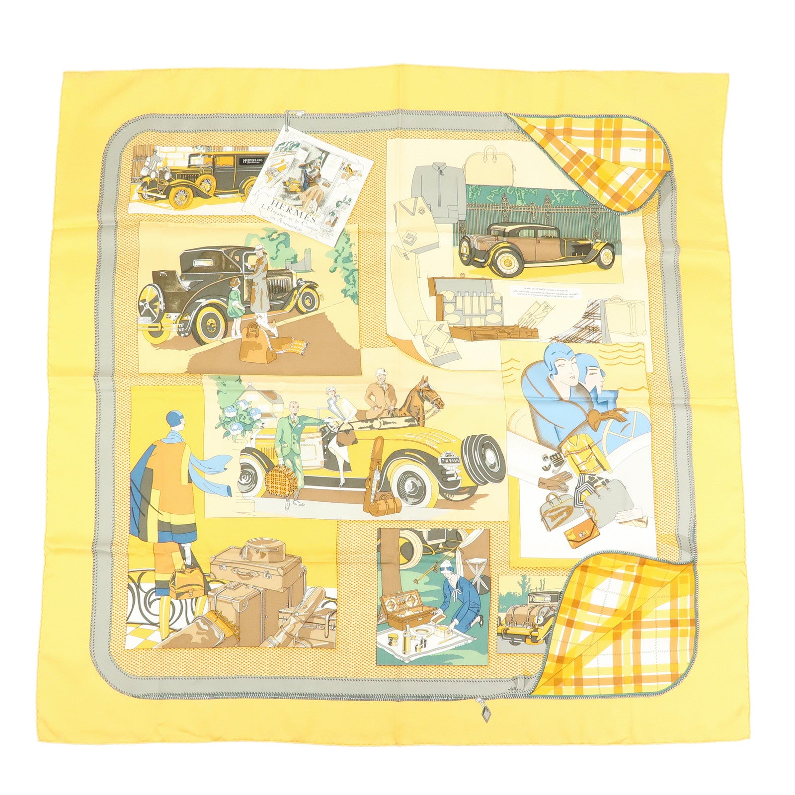 HERMES Carre 90 L Silk Scarf Elegance et le Confort en Automobile