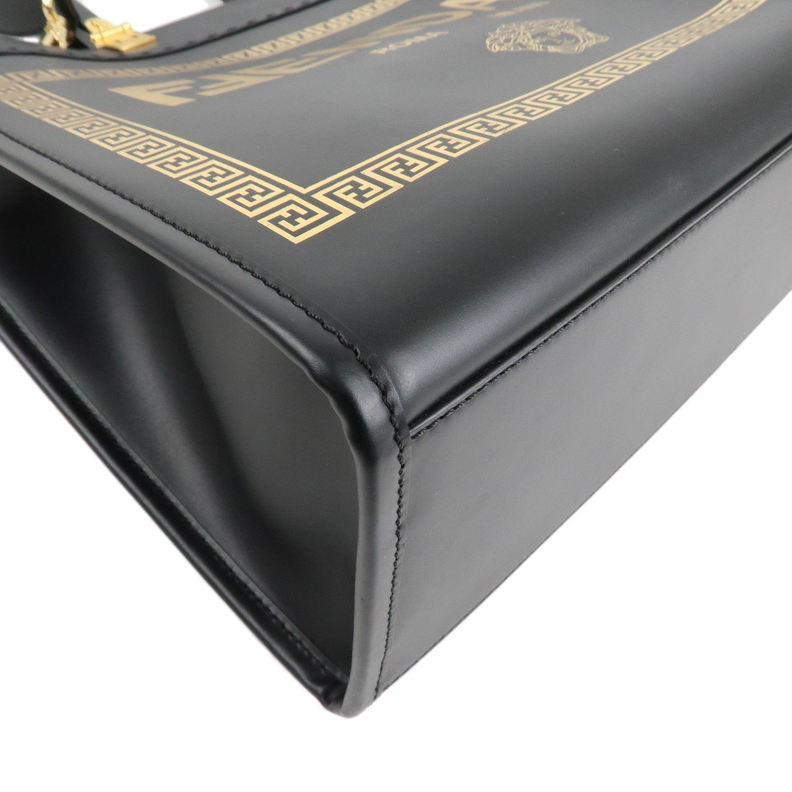 FENDI VERSACE FENDACE Leather Sunshine Medium Tote Bag 8BH386 Used