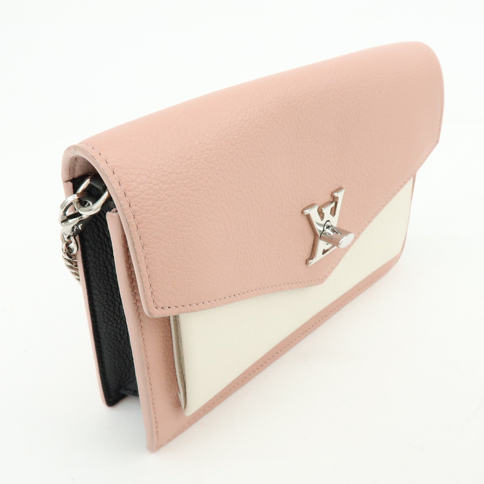Louis Vuitton Pochette Lockme Leather Chain Shoulder Bag M63980