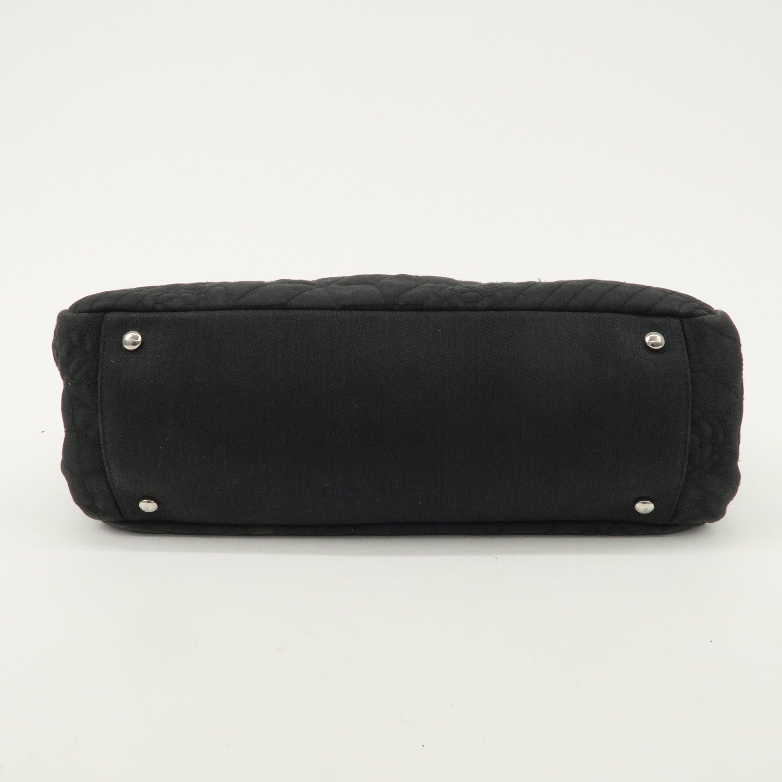 CHANEL Camelia Denim Chain Shoulder Bag Black A66903 Used