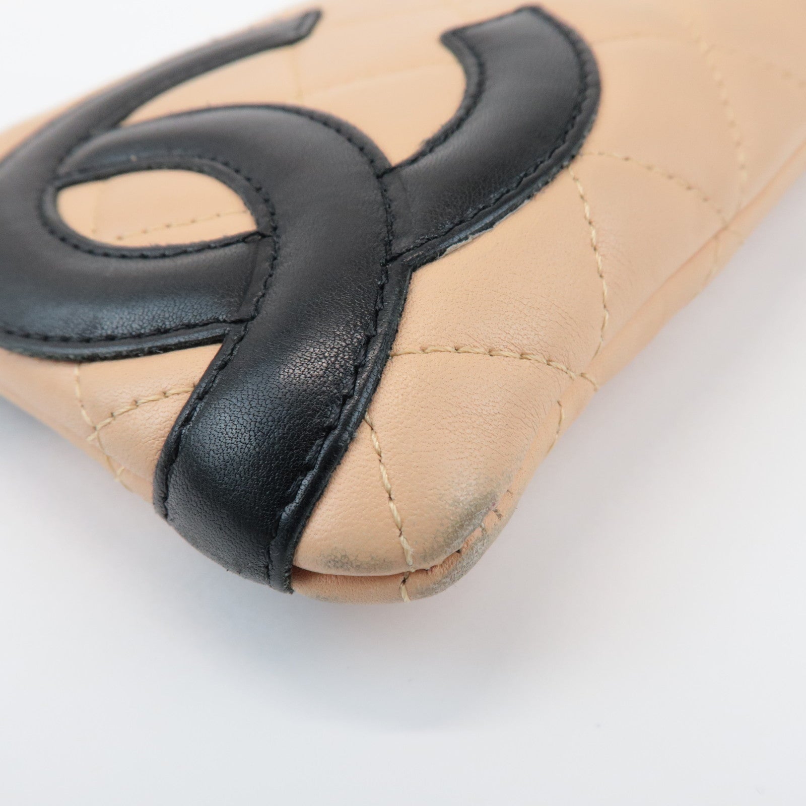 CHANEL Cambon Line Coco Mark Lambskin Cosmetic Pouch