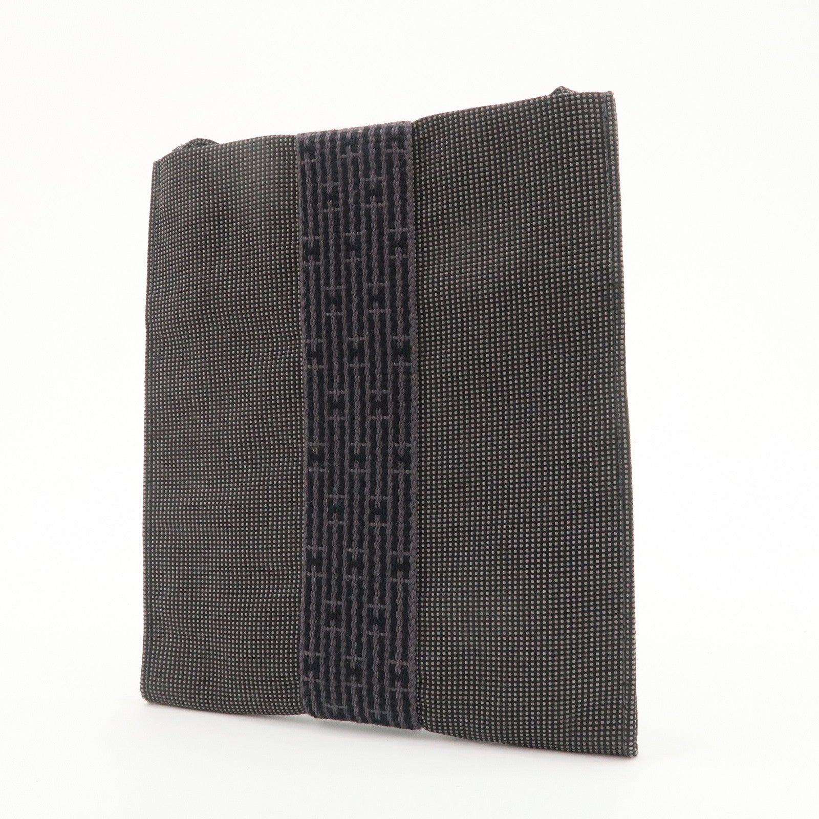 HERMES Herline Herbag Canvas Shoulder Bag Crossbody Bag Black