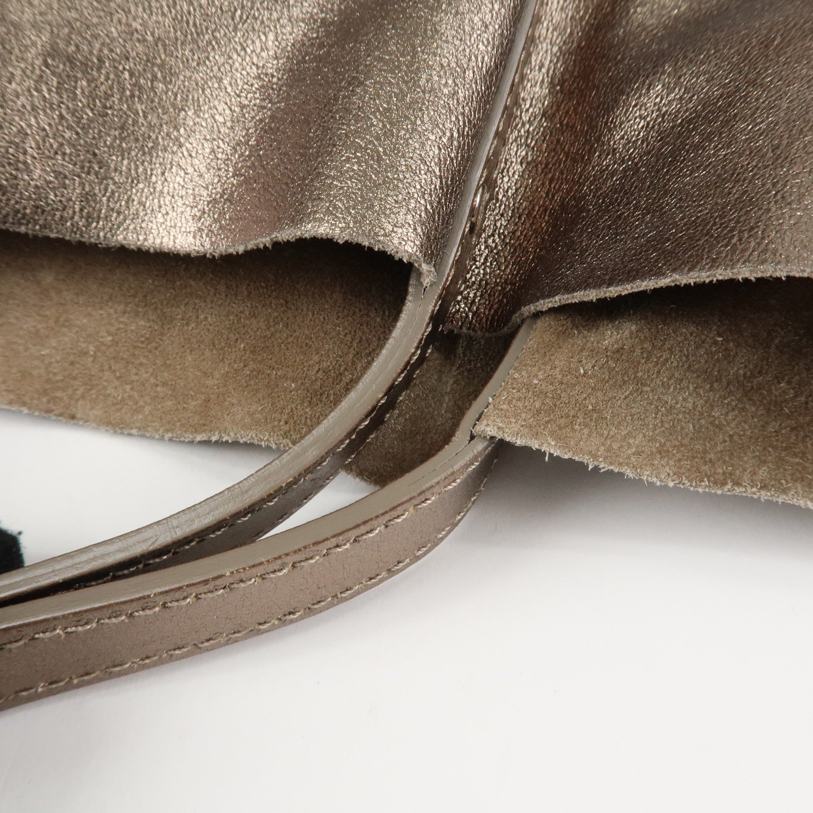 Tiffany&Co. Leather Reversible Tote Bag Gold Used