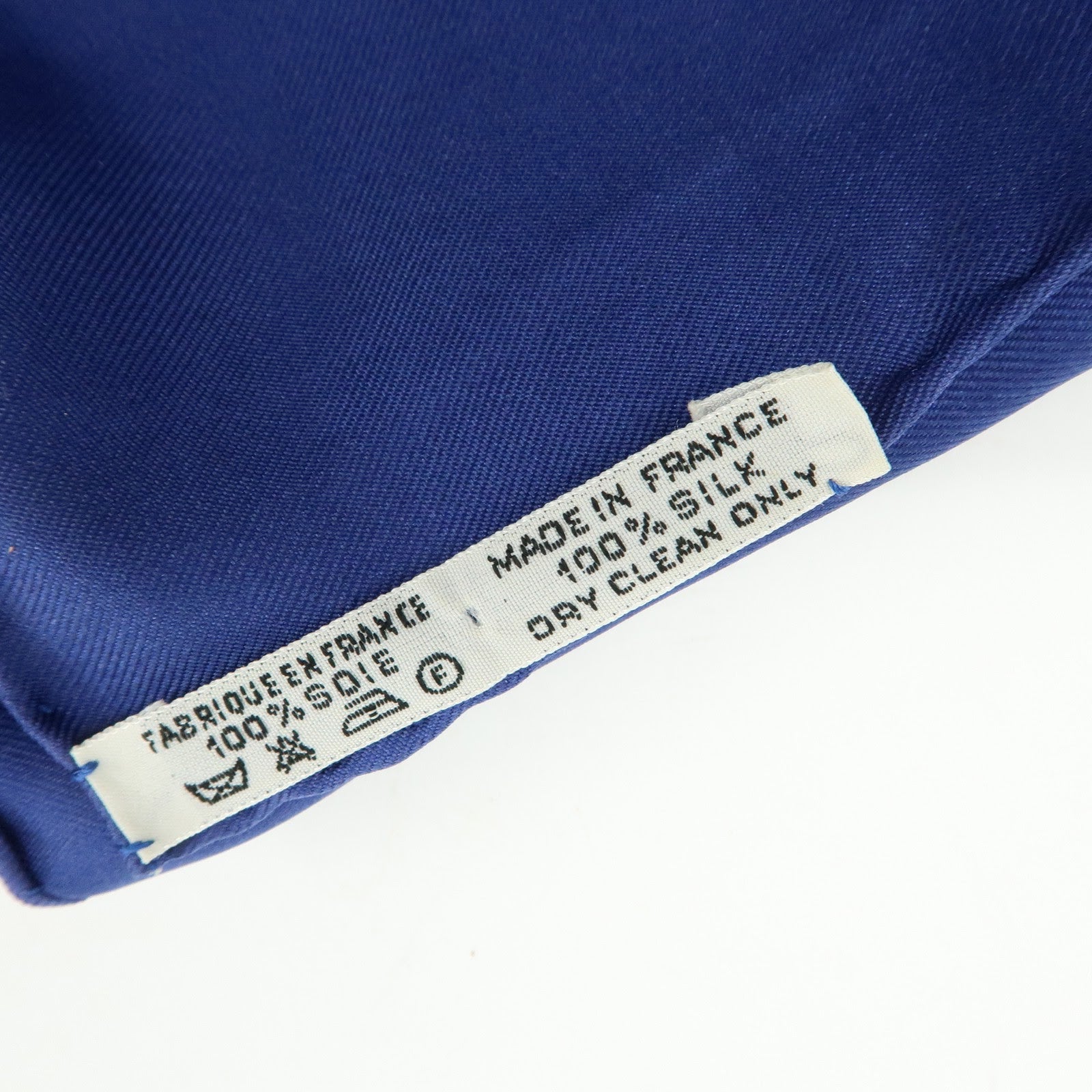 HERMES Carre 90 Silk 100% LES RUBANS DU CHEVAL Scarf Blue White