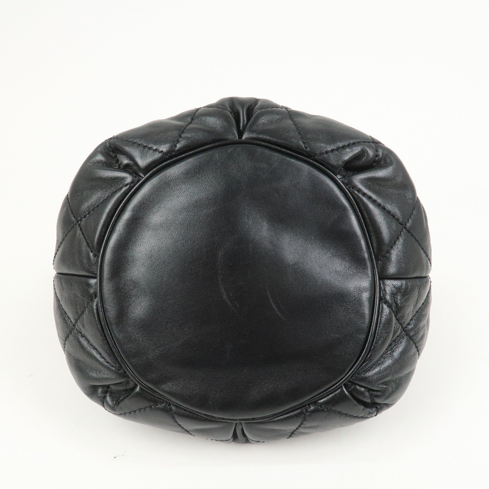 CHANEL Matelasse COCO Mark Lamb Skin Shoulder Bag Hand Bag Black