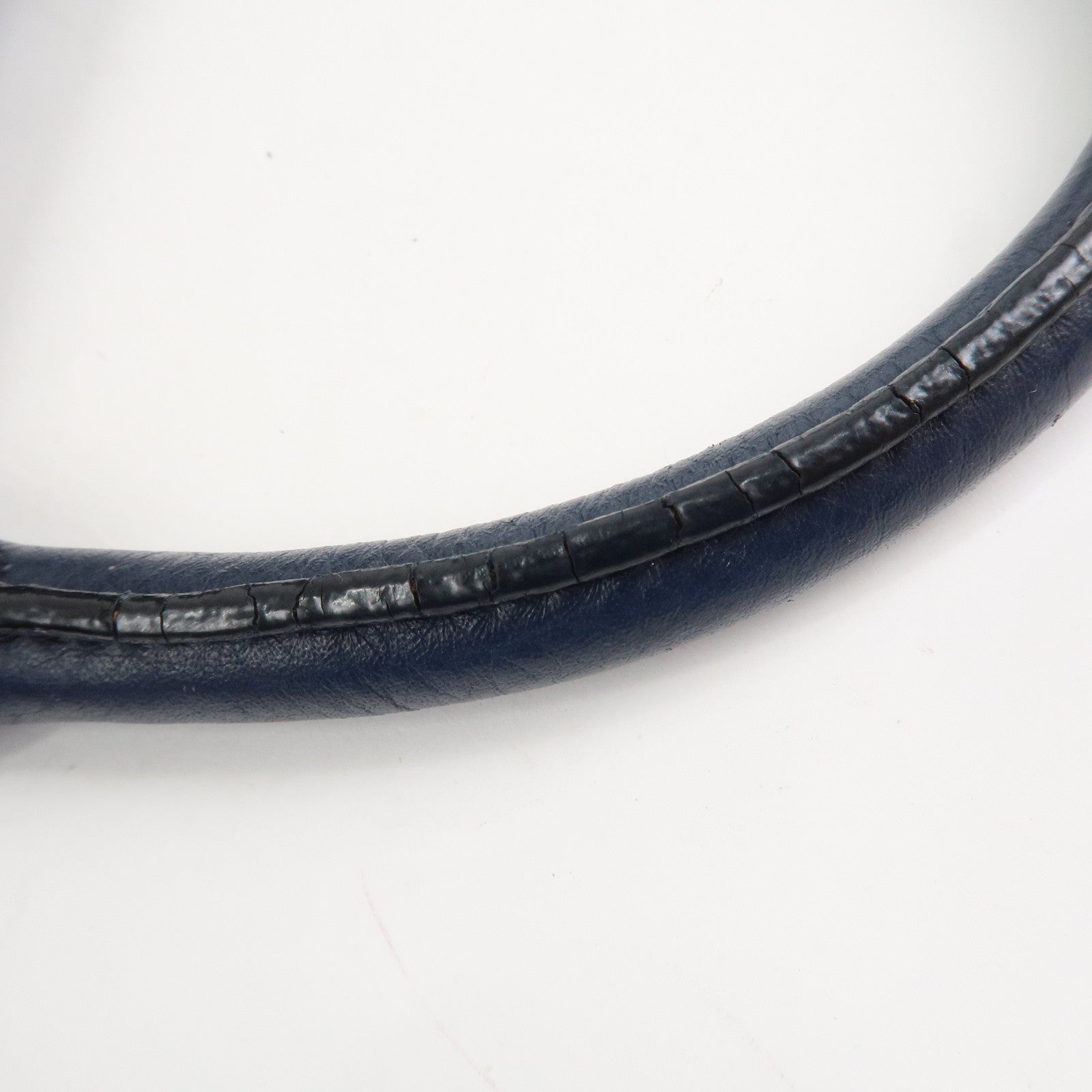 PRADA Logo Leather Vitello Phenix 2WAY Bag Hand Bag Navy 1BB022