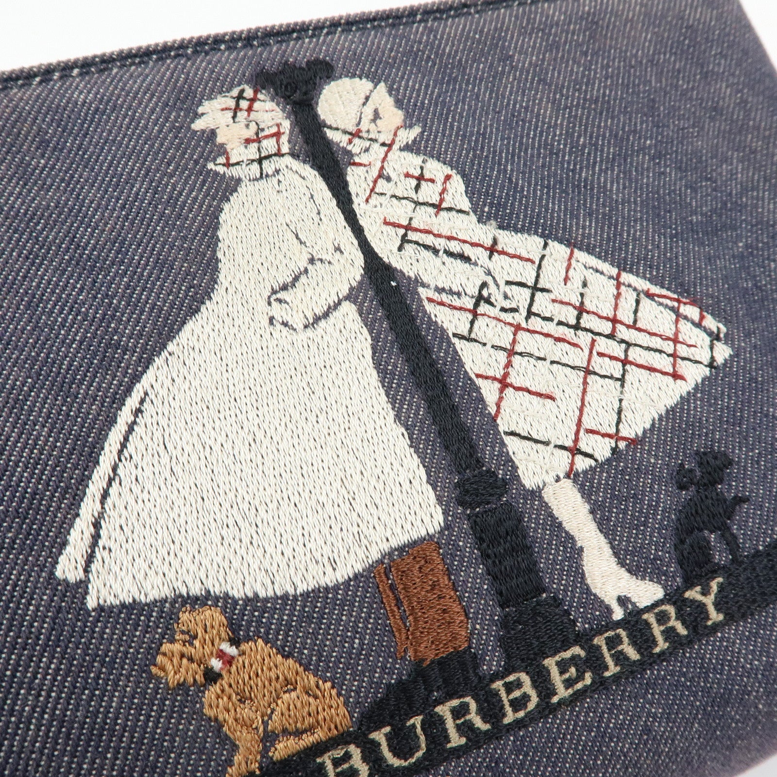 BURBERRY Denim Patent Leather Shoulder Bag Hand Bag Black Bordeaux
