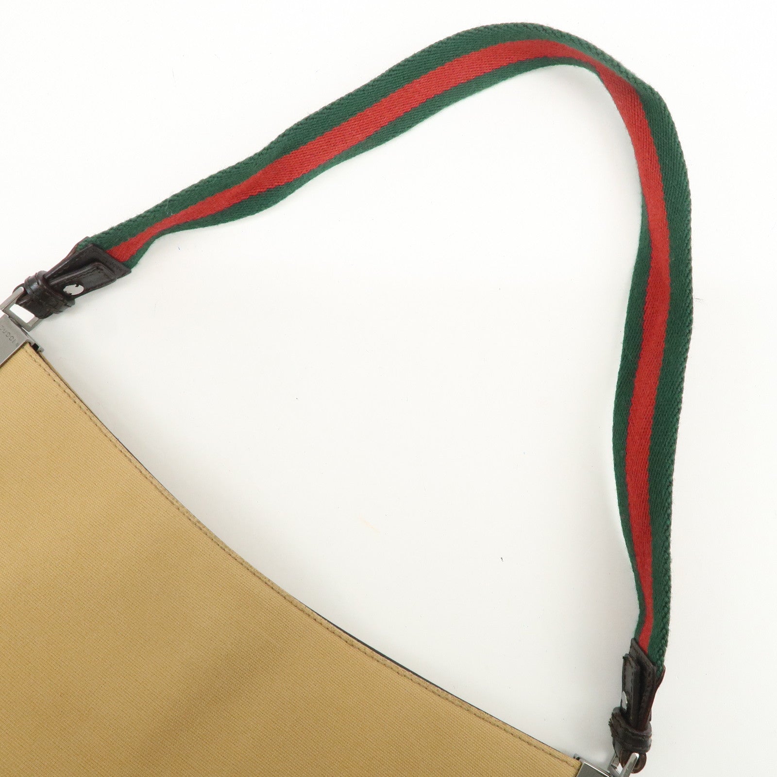 GUCCI Sherry Canvas Leather Shoulder Crossbody Bag Beige 001.4321