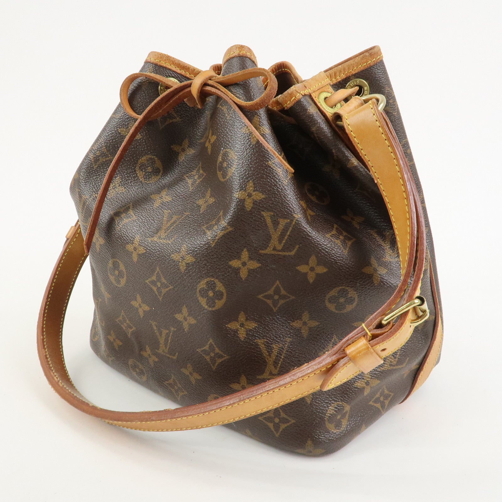 Louis Vuitton Monogram Petit Noe Shoulder Bag Brown M42226