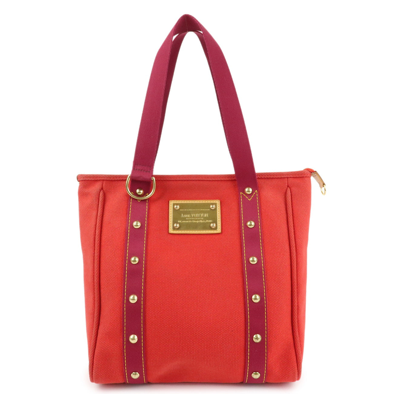 Louis Vuitton Antigua Cabas MM Tote Bag Hand Bag Rouge M40034 Used