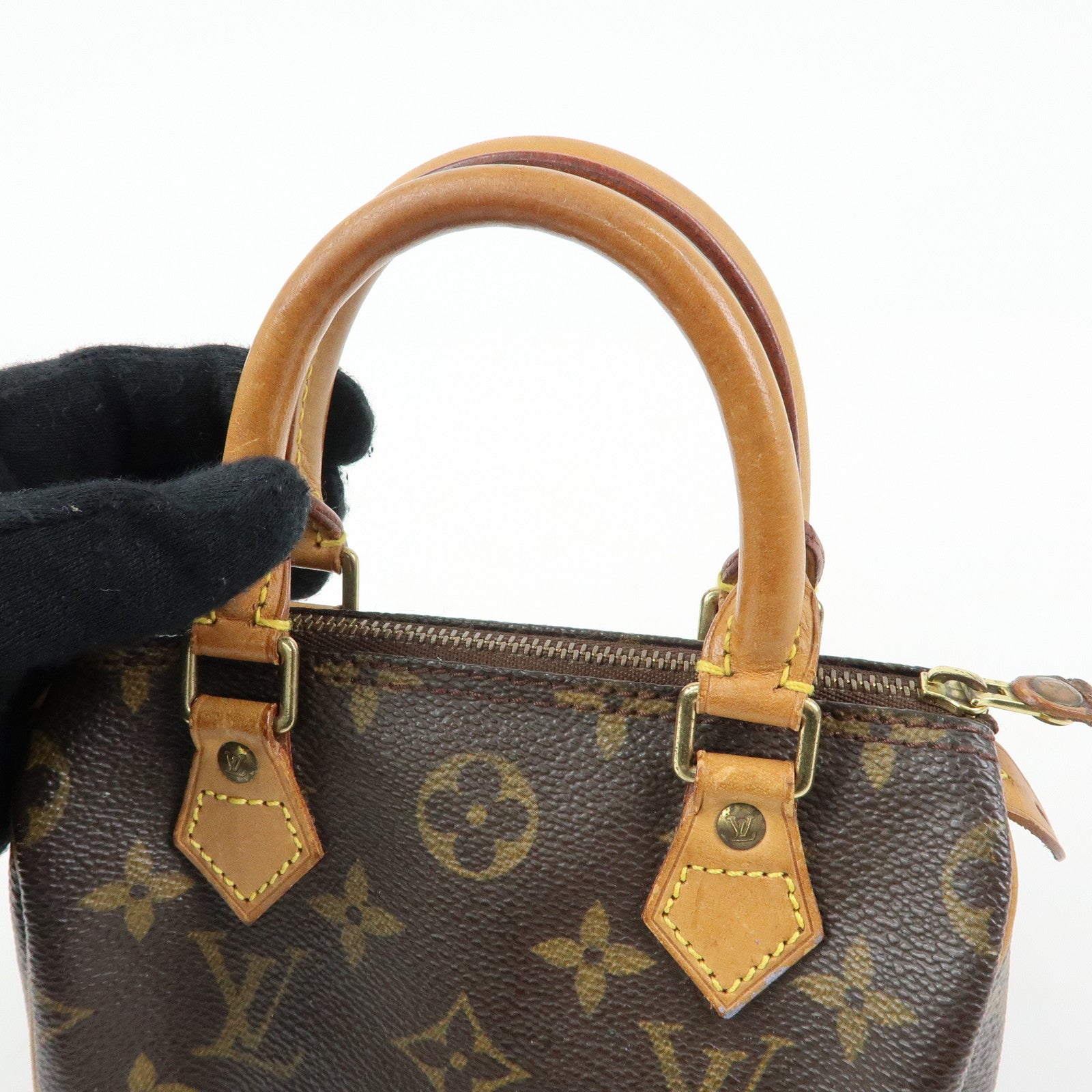Louis Vuitton Monogram Mini Speedy Hand Bag Brown M41534