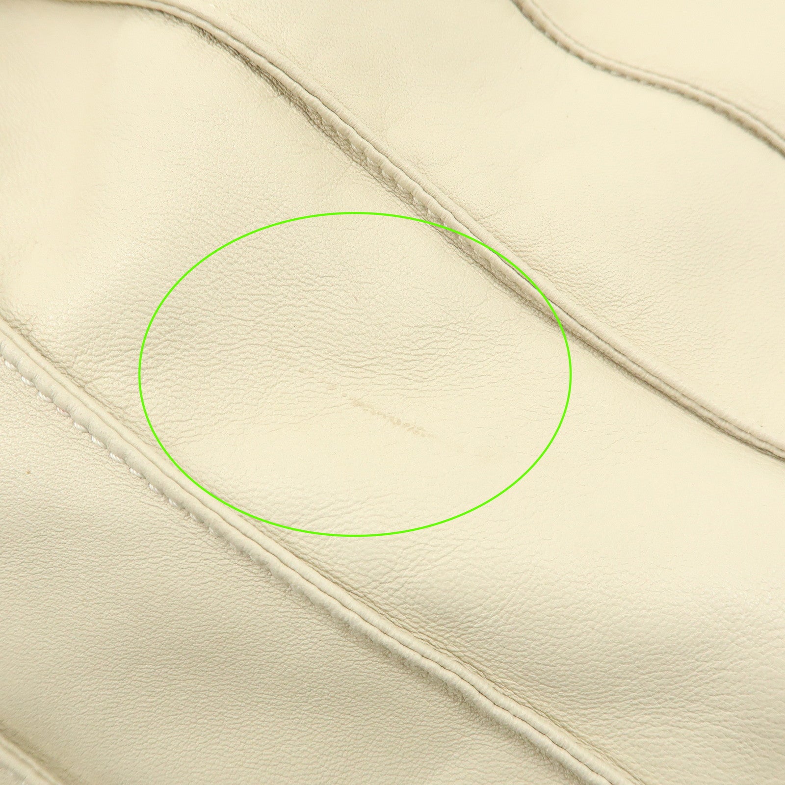 LOEWE Leather Drawstring Shoulder Bag Hand Bag Ivory
