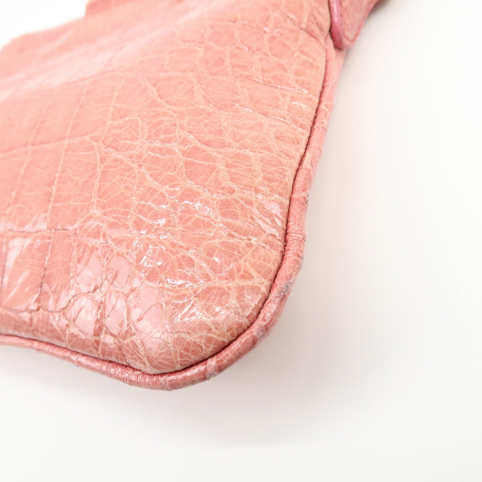 MIU MIU Embossed Leather Shoulder Bag Crossbody Bag Pink