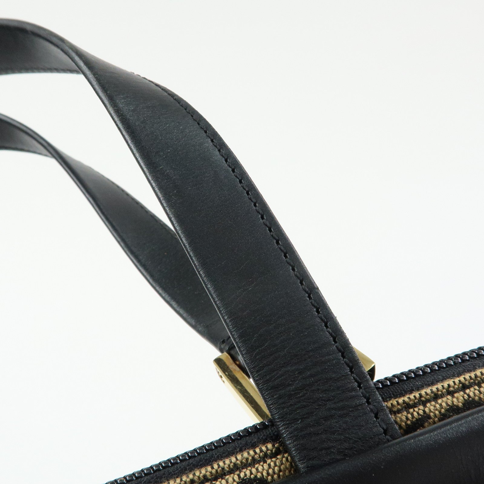 LOEWE Anagram Jacquard Canvas Leather Tote Bag Beige Black
