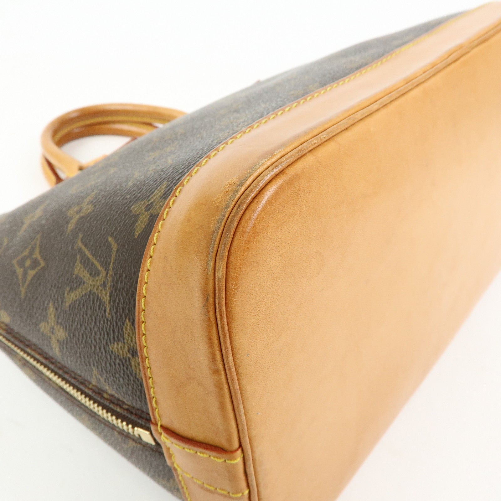 Louis Vuitton Monogram Canvas Leather Alma PM Hand Bag Brown M51130