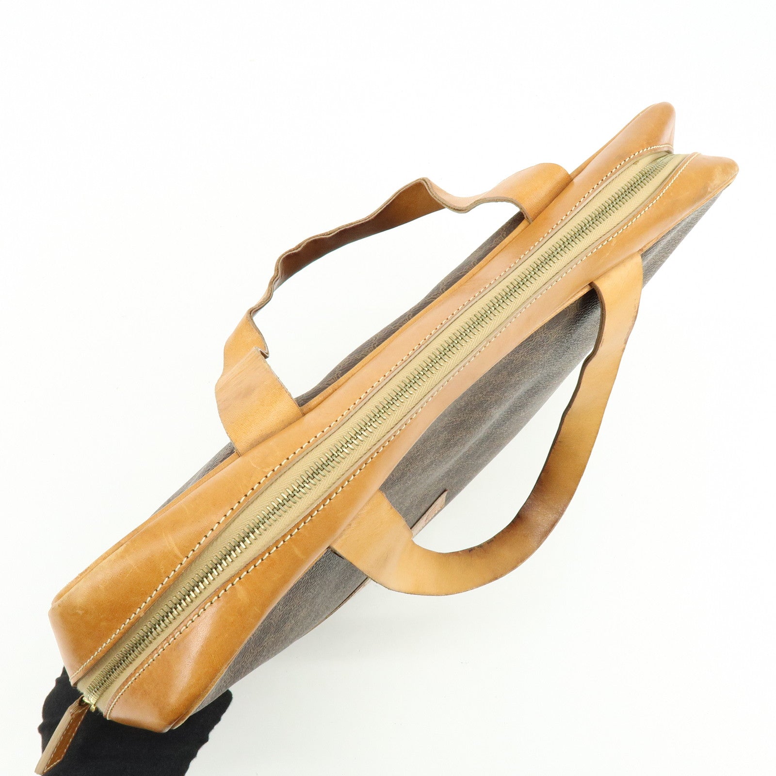 CELINE Macadam PVC Leather Hand Bag Tote Bag Brown