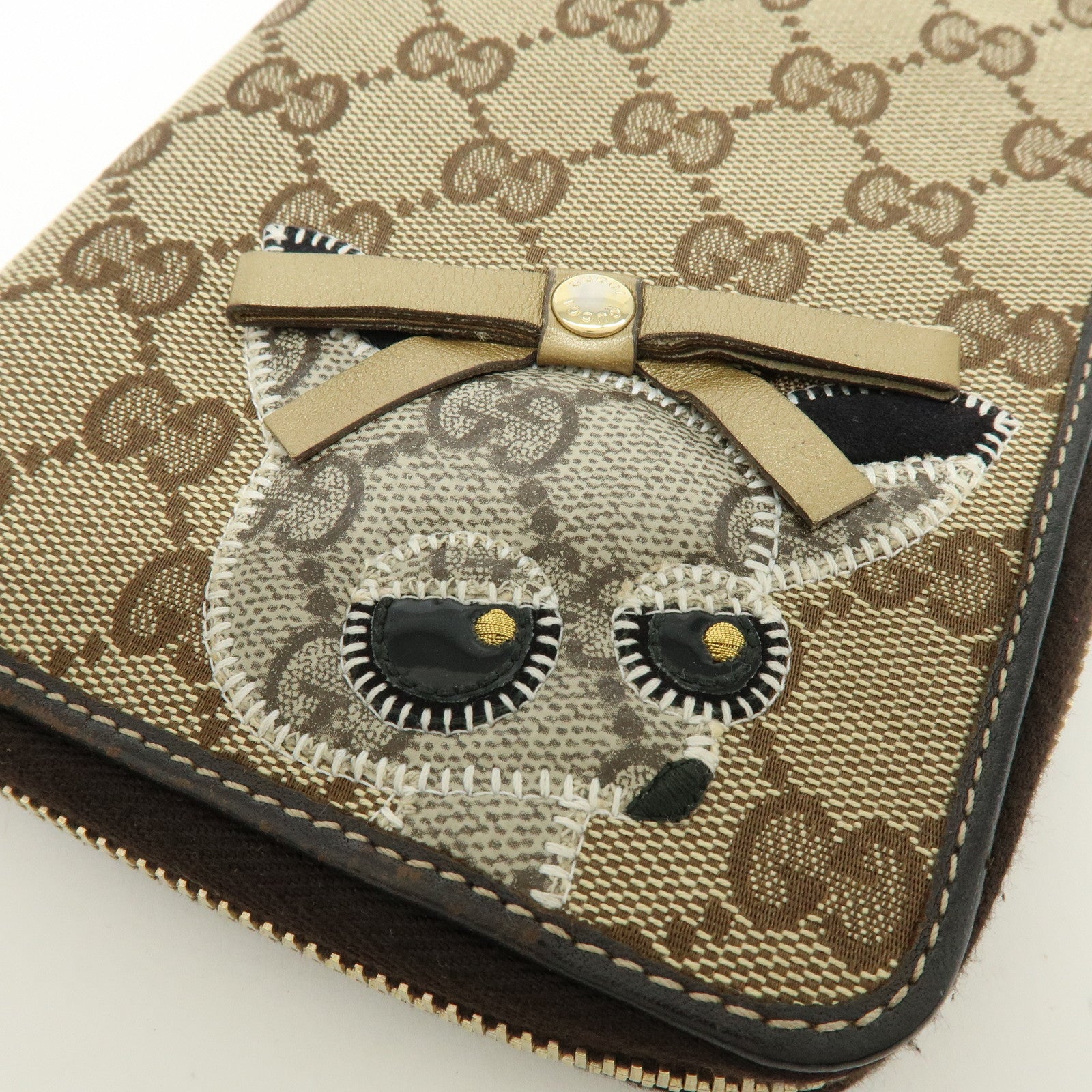 GUCCI Gucciori Leather GG Canvas Agenda Cover Beige Brown 233152