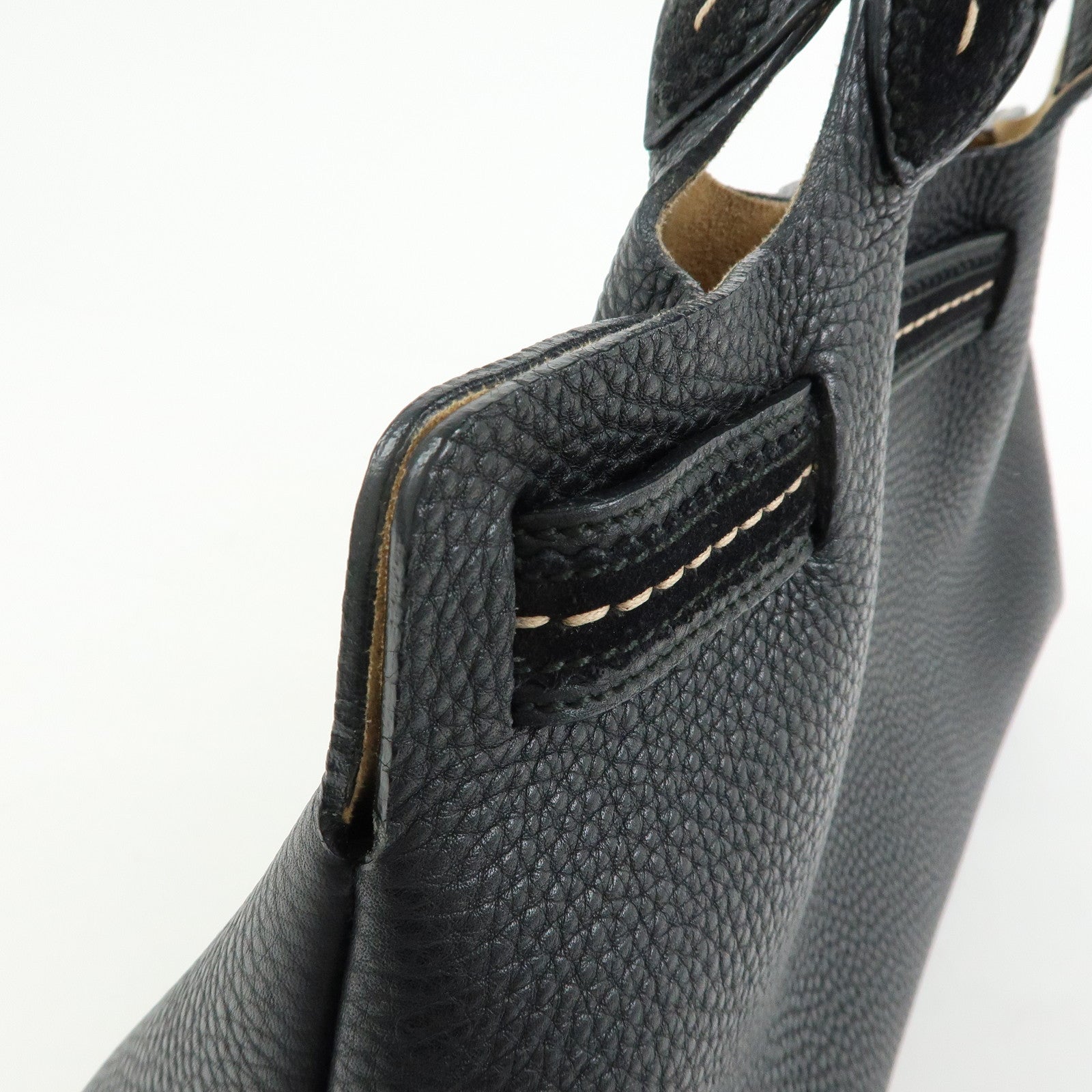 Ferragamo Leather 2Way Bag Tote Bag Hand Bag Black