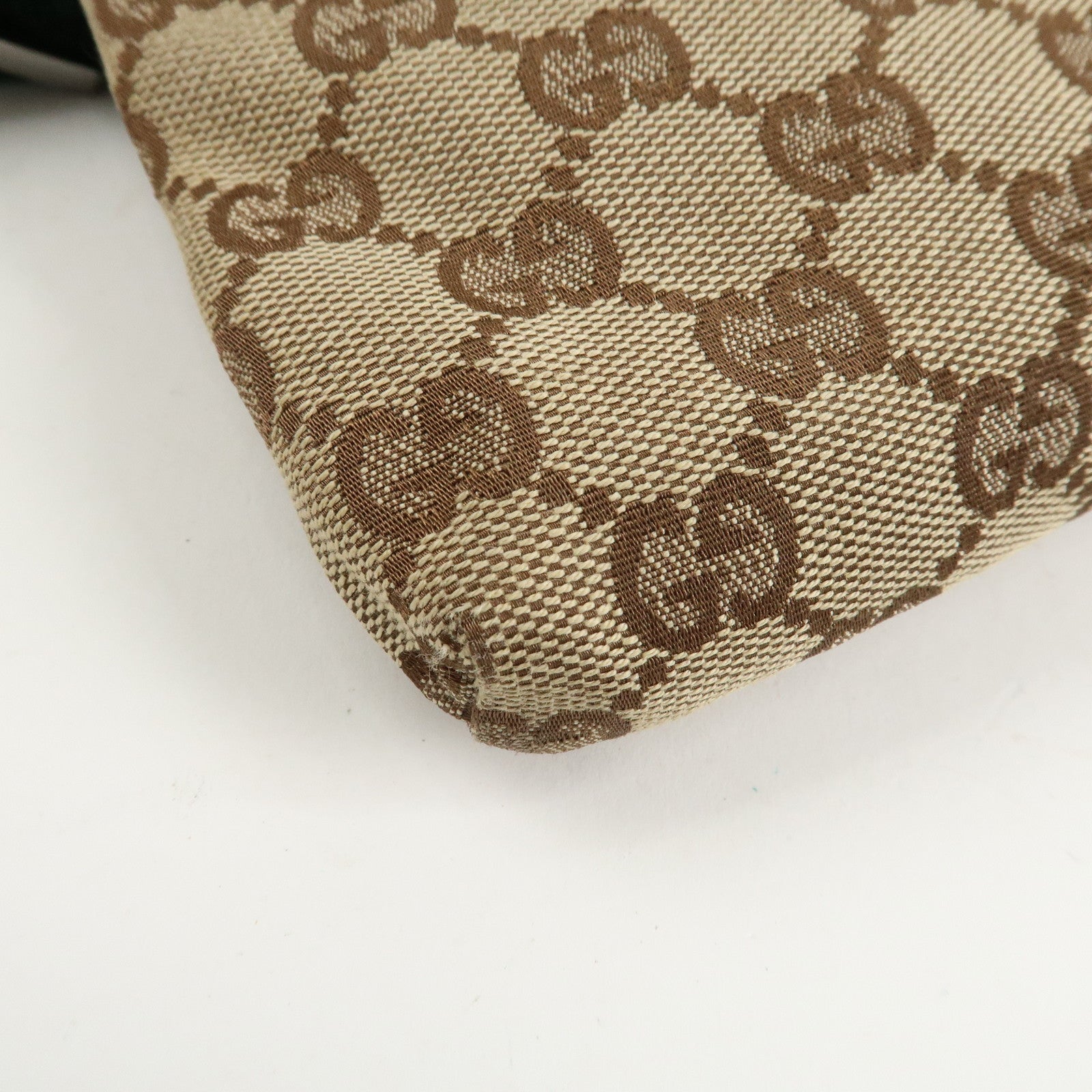 GUCCI GG Canvas Leather Waist Bag Crossbody Bag Beige Brown 28566 Used