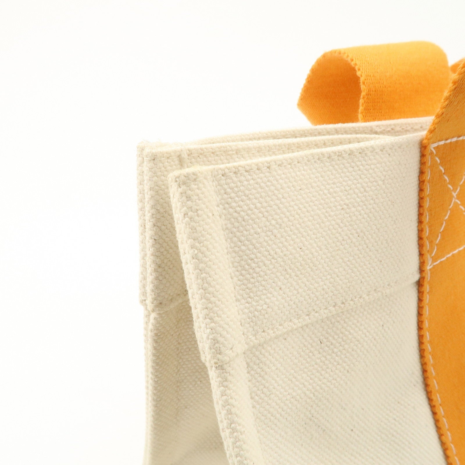 HERMES Bora Bora PM Canvas Tote Bag Hand Bag Ivory Orange Used