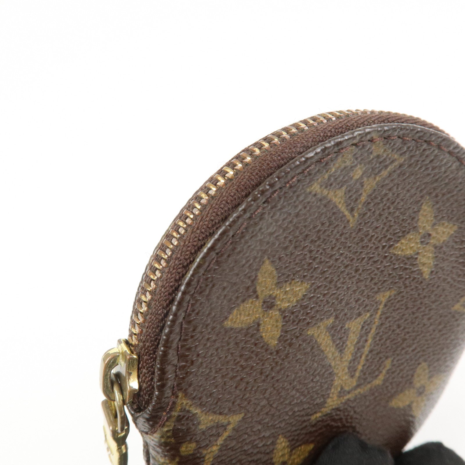 Louis Vuitton Monogram Porte Monnaie Rond Coin Case Brown M61926
