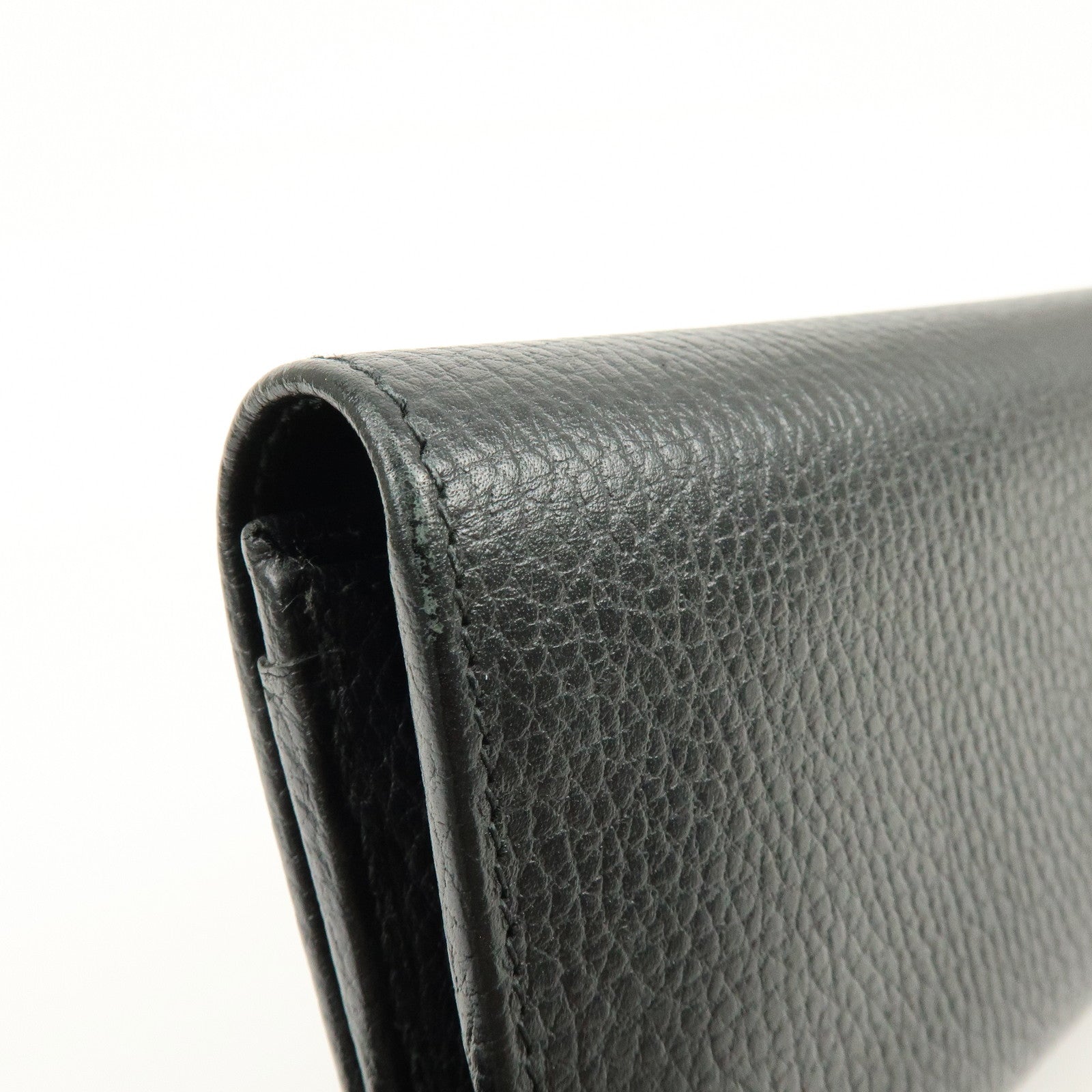 GUCCI GG Marmont Leather Long Flap Wallet Black 456116